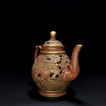 Chinese Yixing Zisha Clay Handmade Exquisite Teapot（事事如意 底款：康熙御制）