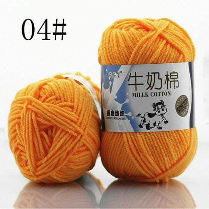 Hot Sale 50g Hand-woven Chunky Yarn Soft Milk Cotton Knitting Baby wool yarn