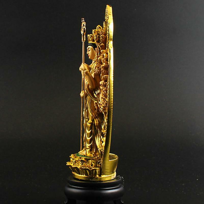 Thousand Hand Guan Yin Bodhisattva Statue Buddhist Altar Luck Figurine Decor