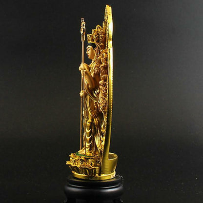 Thousand Hand Guan Yin Bodhisattva Statue Buddhist Altar Luck Figurine Decor