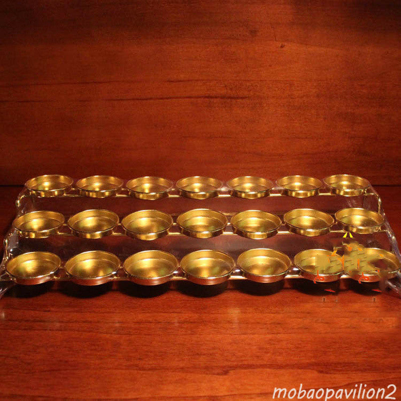 New Tibetan Buddhist Buddha Butter Offering Light Lamp Holder Lotus Lamp Holder