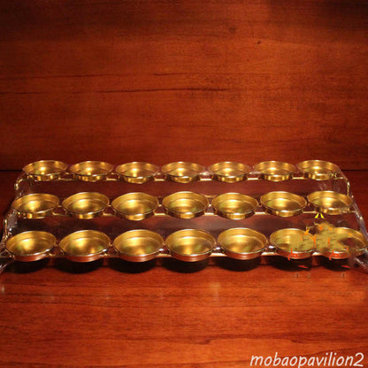 New Tibetan Buddhist Buddha Butter Offering Light Lamp Holder Lotus Lamp Holder