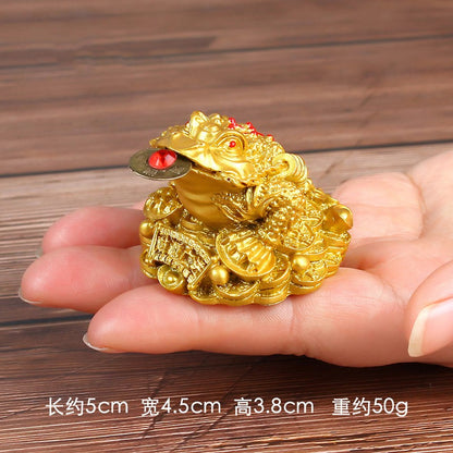 1PC Luck Golden Toad Ornament Three Legged Toad Gift Decoration