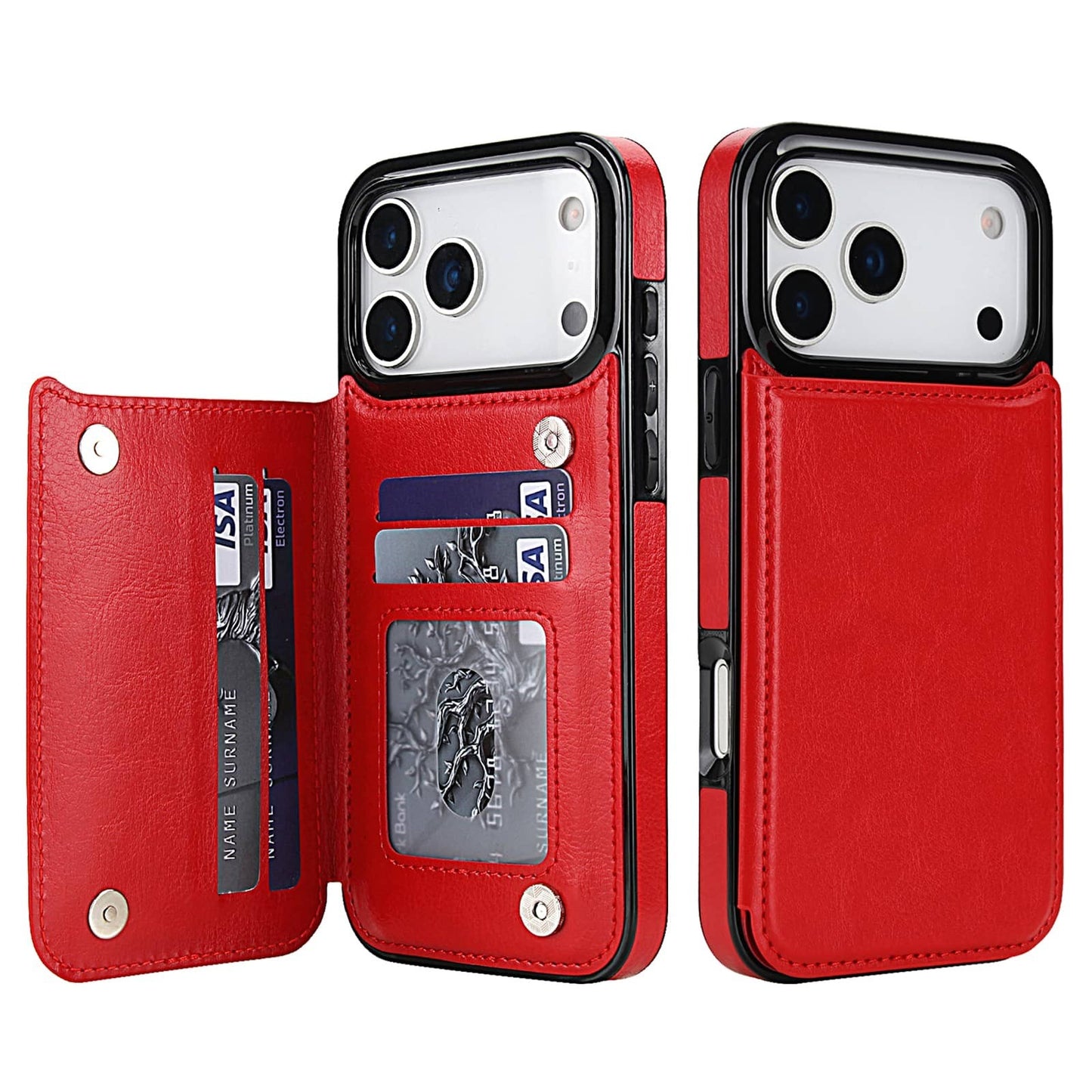 Wallet Case for iPhone 17e 17 16 15 14 13 12 11 Pro Max XS Leather Card Holder