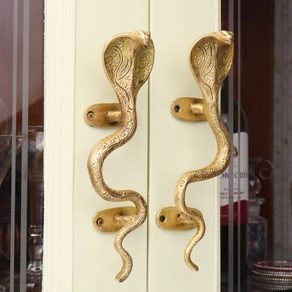Snake Design Shape Antique Style Handcrafted Brass Door Pull Handles Home Décor