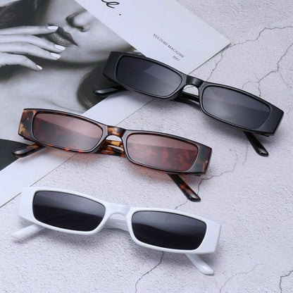 Sunglasses Vintage Retro Small Frame Rectangle Square Narrow Eyewear UV400 26MM