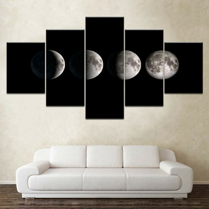 5PCS Canvas Print Abstract Moon Poster Painting Art Wall Paintings No Framed