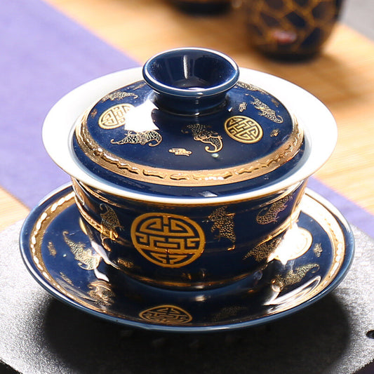 Gaiwan 150ml Cover Bowl Tea Appliance Black Tea's Tea Cup Gaiwan Lid & Cup & Mat