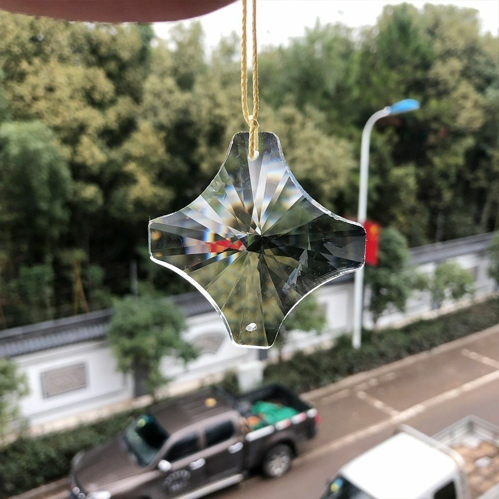 60mm Hanging Crystal Ball Clear Faceted Sphere Sun Catcher Rainbow Prism