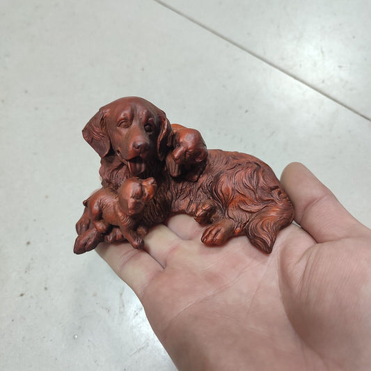 Nice Home Decor Foo Dog Child Wooden Sculpture Statue Decorative Sculpture Gift