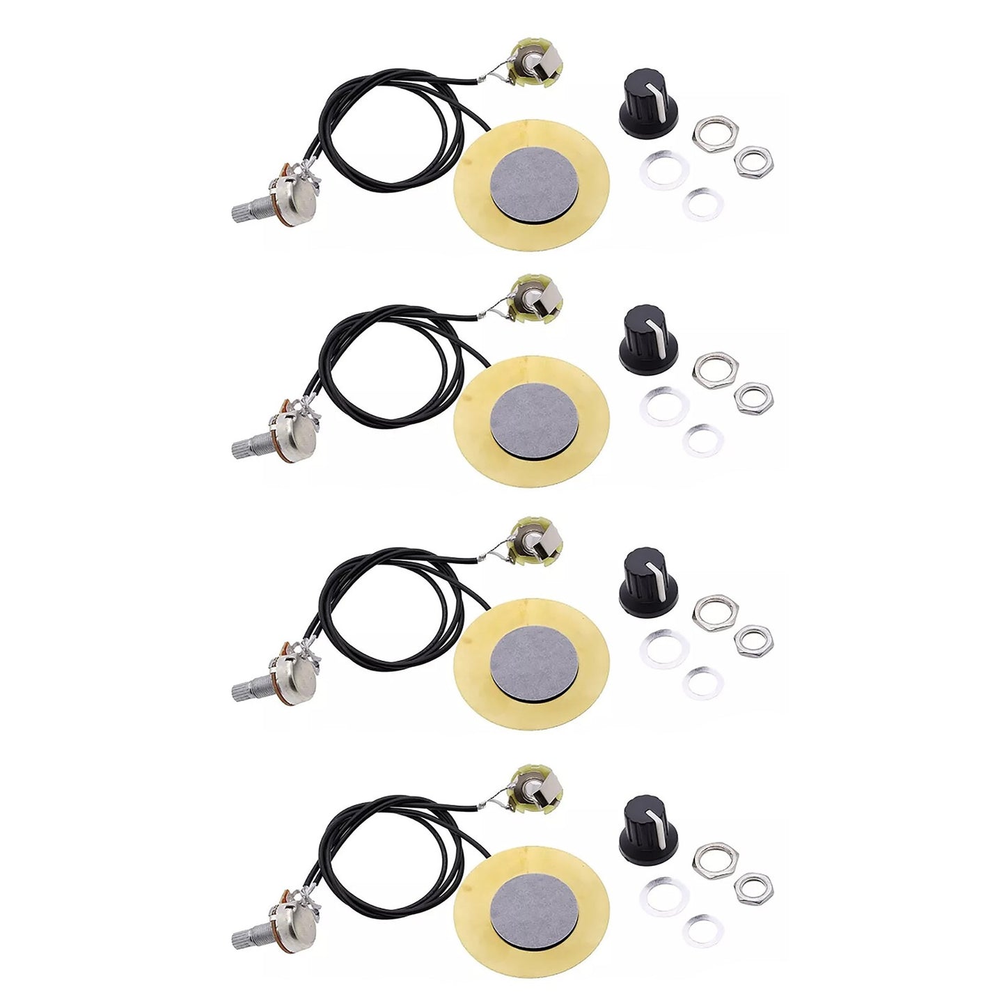 4Pcs 50MM Guitar Violin Piezo Transducer Pickup Open Pickup 6.35MM Output