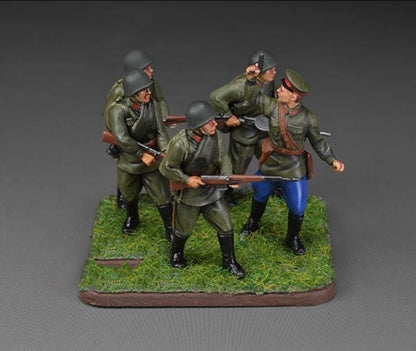Handmade 1/72 WWII Soviet Infantry 5 Soldiers Model