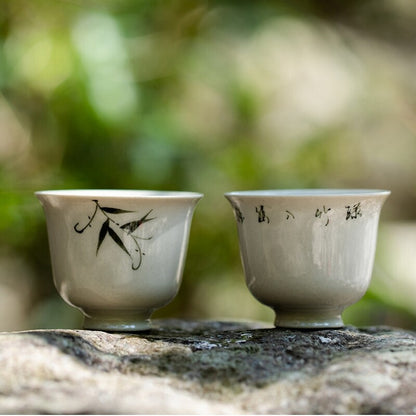 Handpainted Tea Cup 20ml Chinese Porcelain Kungfu Tea Cup Antique Master Cup New