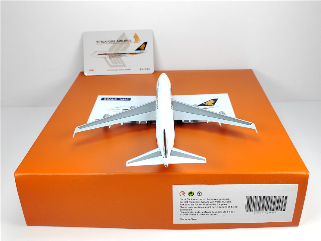 1:400 JC Wings SINGAPORE AIRLINES BOEING B747-200 Airplane Diecast Model