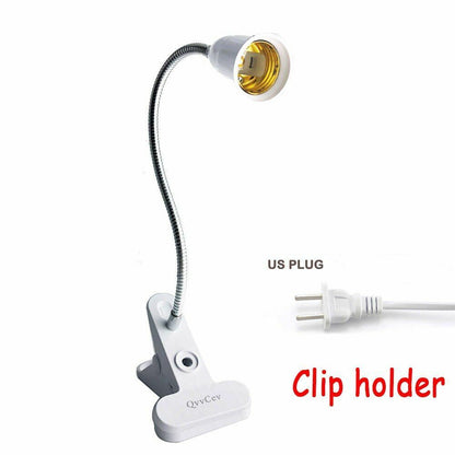 Desk Light Clip On E27 Socket 3 Head Flexible Off Switch Lamp Holder LED Plant