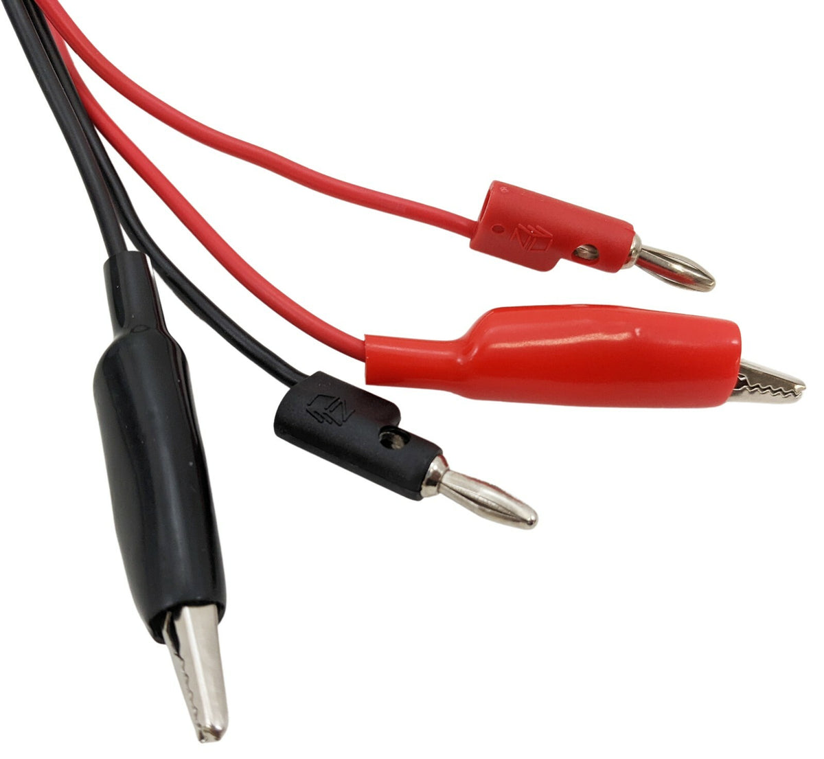 36-inch Banana to Large Alligator Clip Test Lead Set, Includes 1 Red and 1 Black