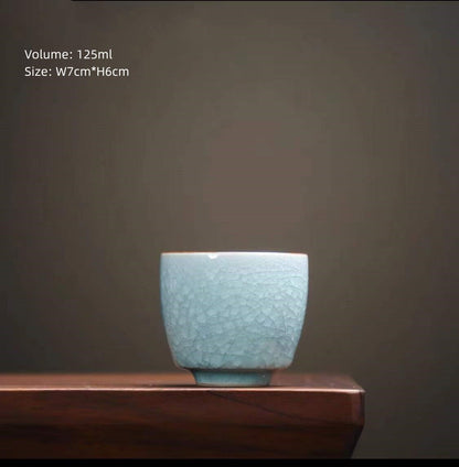One Cup Porcelain Crackle Glaze Tea Cup Chinese Kungfu Cup Celadon Ceramic Cups