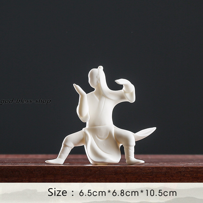 Zen Style Tea Pet Creative Tai Ji Posture Porcelain Tea Play Home Decoration New