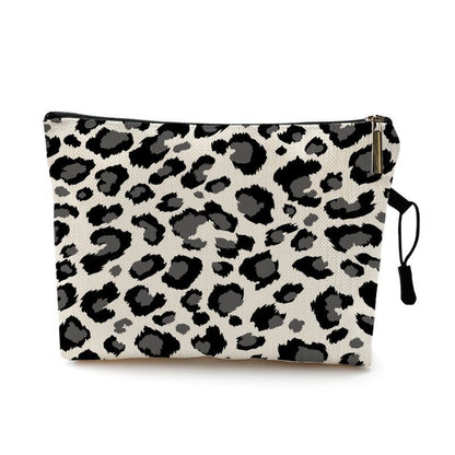 Water Resistant Makeup Bag Zebra Stripe Brown Pink Leopard Print Cosmetic Purse