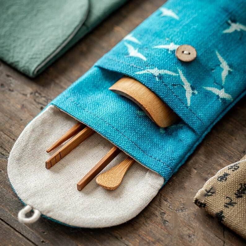 Natural Bamboo Tea Spoon with Bag|Tea Ceremony Set|Bamboo Tea Accessories