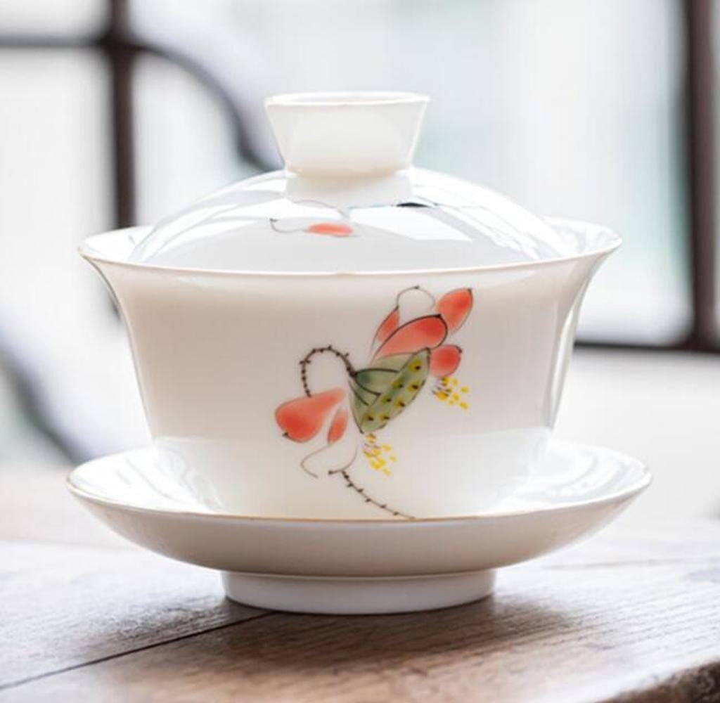 145ml Chinese Dehua Tea Set Ceramic Creative Kung Fu Gaiwan Tea Cup Bowl Tea