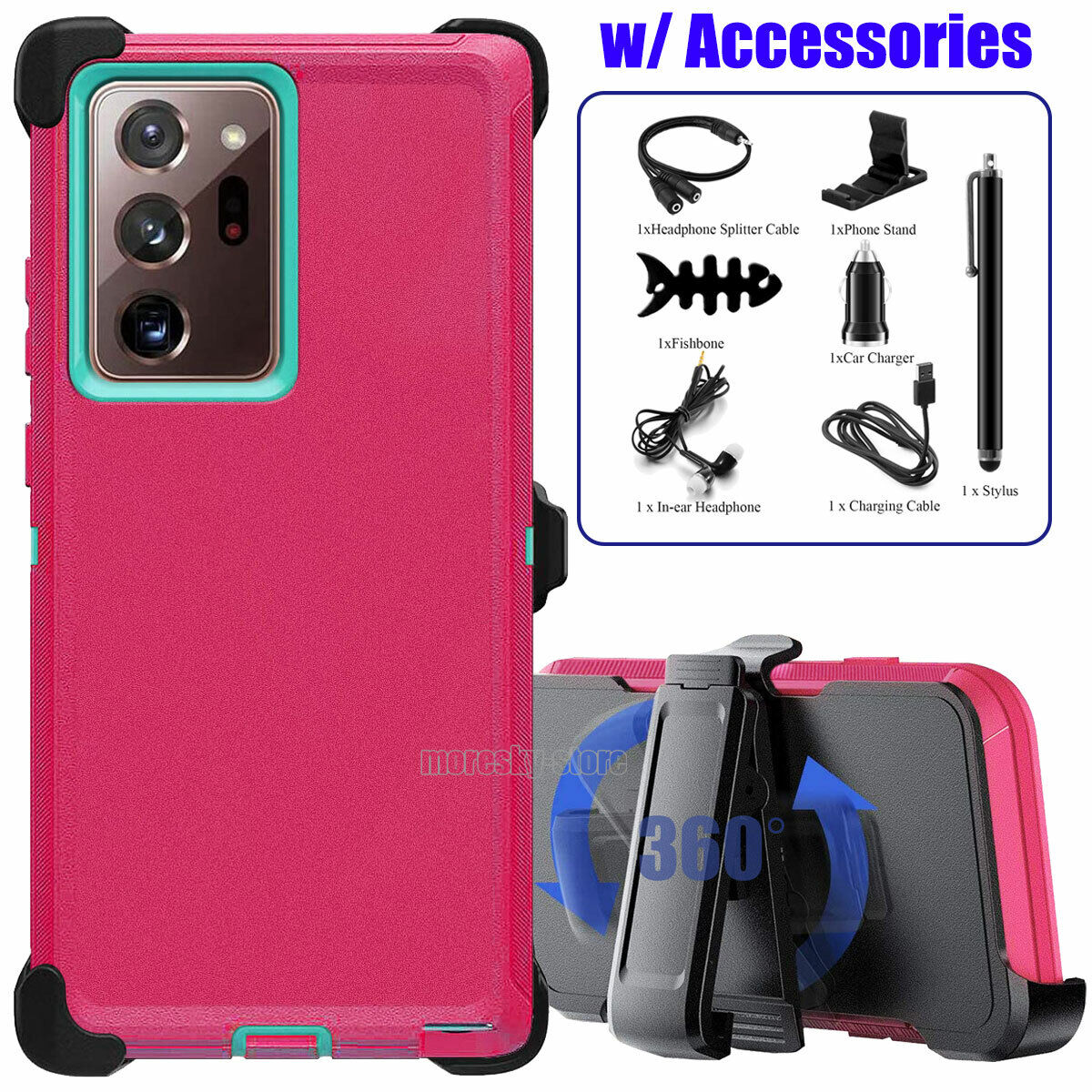For Samsung Galaxy Note20 Ultra 5G Belt Holster Case Phone Cover + Accessories