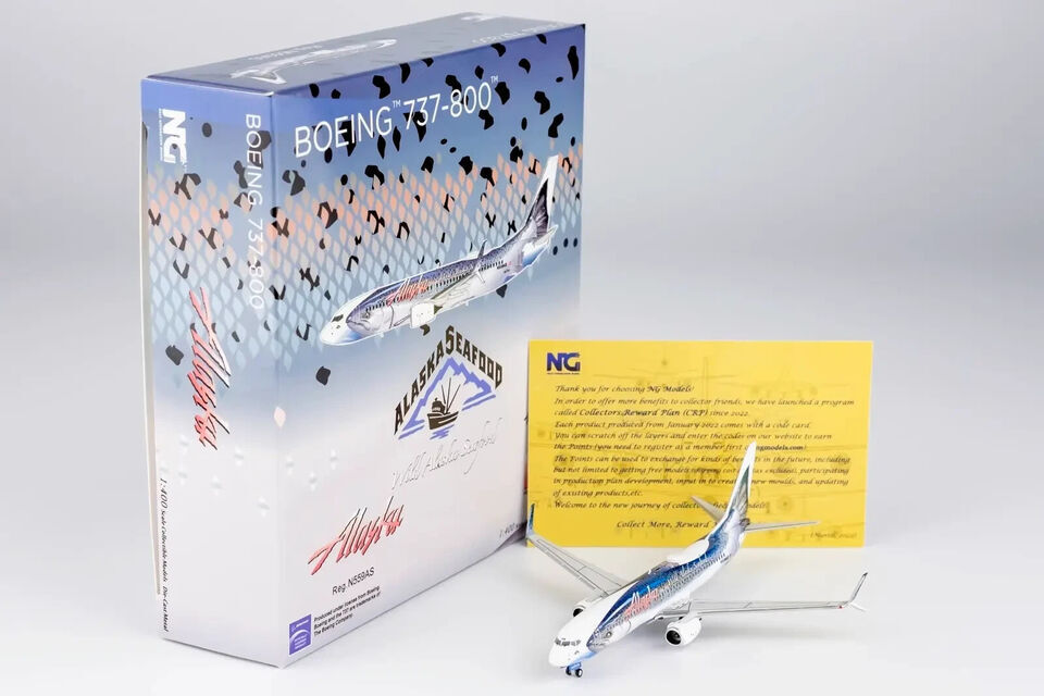 1:400 NG Model Alaska BOEING 737-800 Passenger Airplane Diecast Aircraft Model