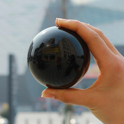 80MM Large Natural Black Obsidian Crystal Sphere Ball Healing Rock Stone + Stand