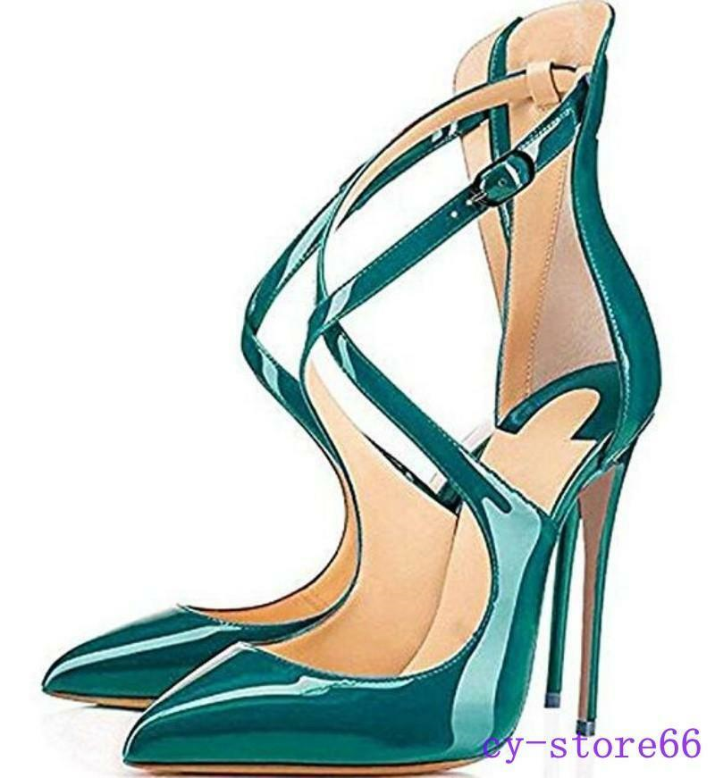 Womens Sexy Pumps Crose Strap Strappy High Heels Pointed Toe Sandals US4.5-11.5