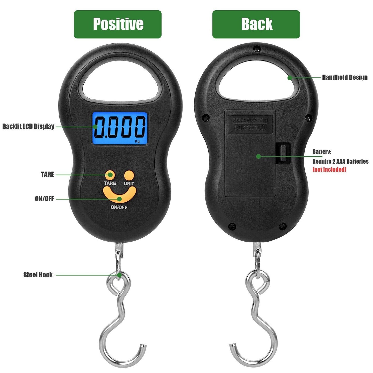Bascula Colgante Domar Digital Para Pesar Equipaje y Maletas de Avion Negro