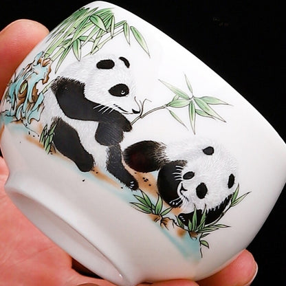 Porcelain Tea Cup Fat Mutton Jade Ceramic Master Cup 100ml / 130ml Personal Cups