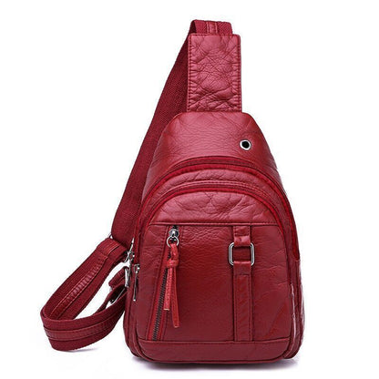 Women Chest Bag Soft PU Leather Crossbody Bags Bags Travel Backpack