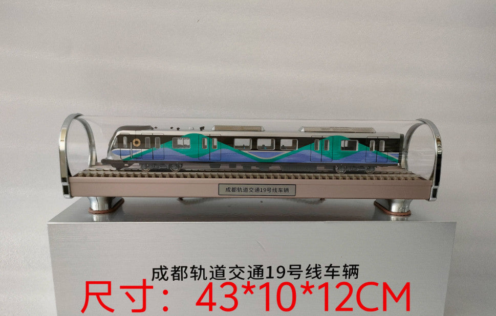 1:68 43CM Chengdu Metro Line 19 Passenger Car Trains Vehicle Diecast Model