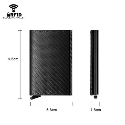 Anti Rfid Magnet Men Wallets Carbon Fiber Card Holder Money Bag Black Wallet 1PC
