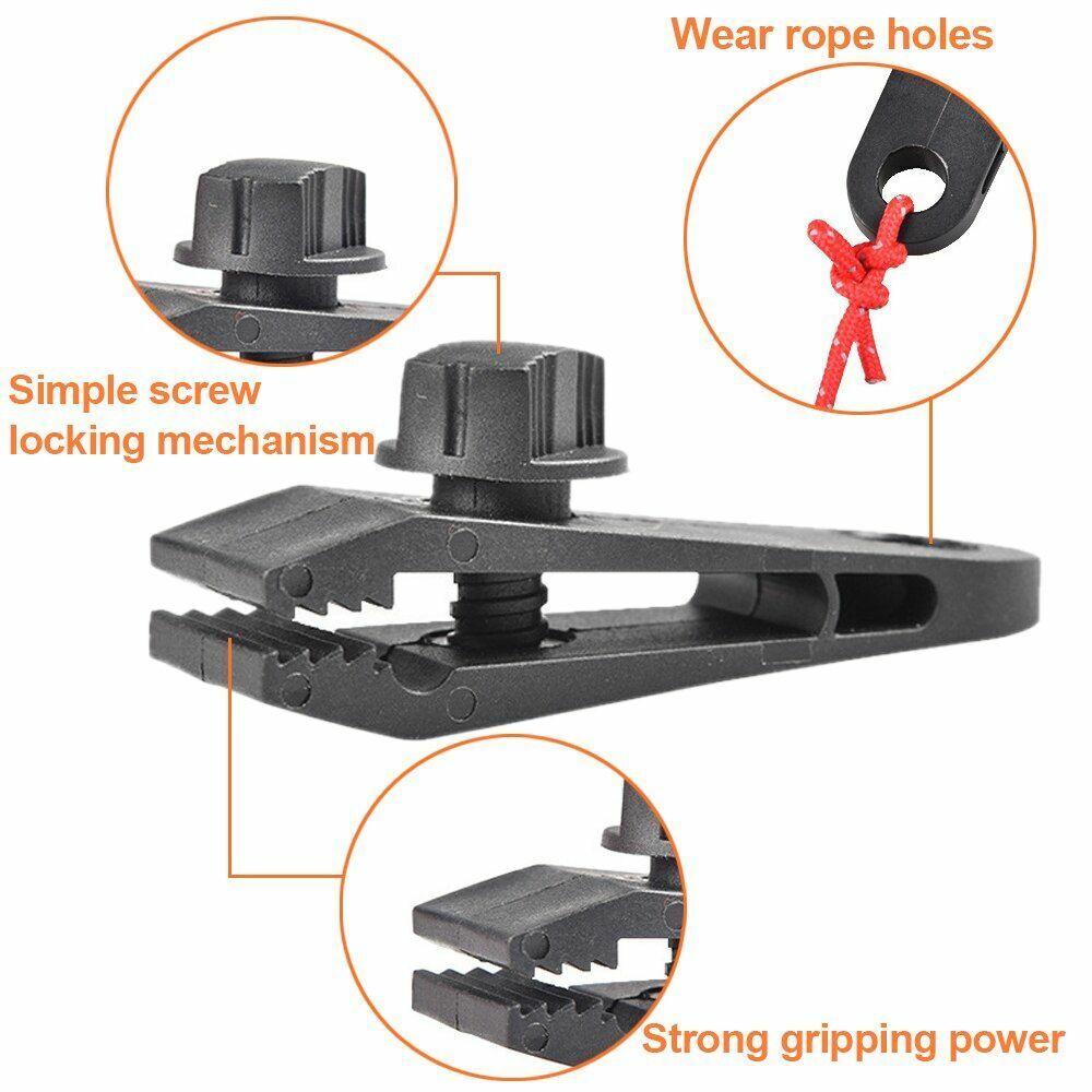 5/10/15 PCS Tarpaulin Clips Tent Canopy Buckles Outdoor Wind Rope Clamps Camping