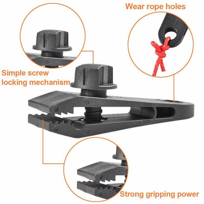 5/10/15 PCS Tarpaulin Clips Tent Canopy Buckles Outdoor Wind Rope Clamps Camping