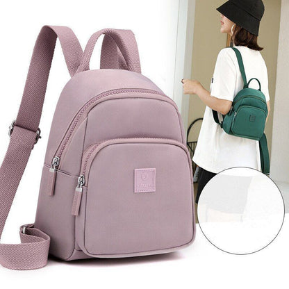 Waterproof Nylon Cloth Backpack Small School Bags School Travel Polyester Zipper