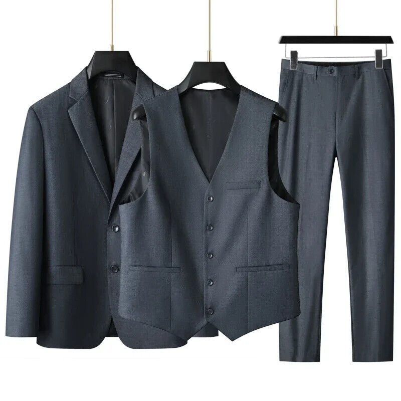 Men's Suit (suit + Vest + Trousers) Plus Fat Wedding Dress 3/2 Sets FourSeasons