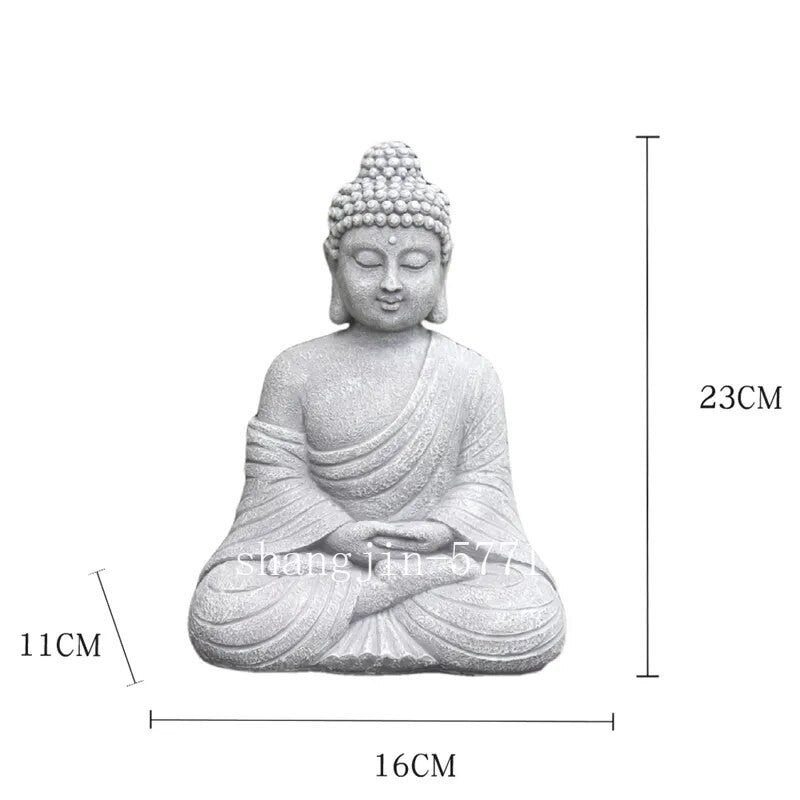 Vintage Garden Buddha Statue Indoor Outdoor Garden Zen Buddhism Figurine