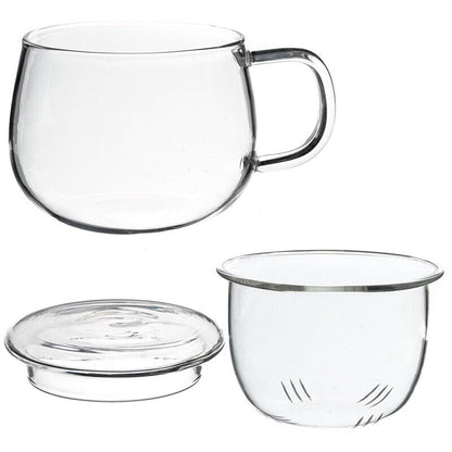 Glass Teaset Tea Water Cup Heat Resistant Coffee Drinkware Tea Infuser FilterLid