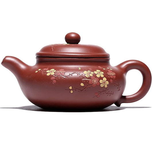 250ml Purple Clay Tea Set Dahongpao Plum Blossom Pattern Teapot Kung Fu Tea