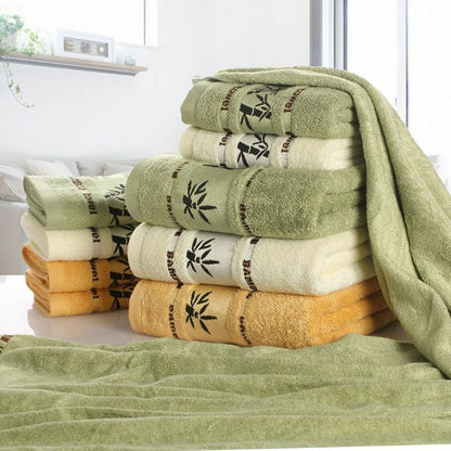 Towels Sets Bamboo Fiber Homes Bath Adults Face Thick Absorbent Luxury Bathroom