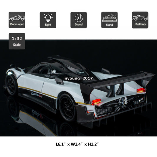 1/32 Pagani Zonda R Model Car Diecast Toy Cars Toys for Boys Kids Gifts Orange