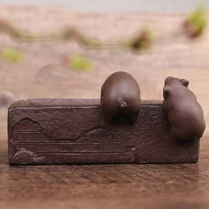 12.3cm Home Decoration Purple Sand Pig Tea Pet Tea Set Kung Fu Tea Accessories