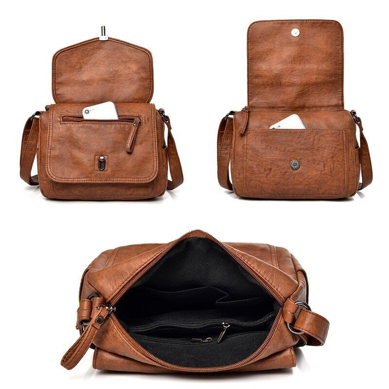 Vintage Shoulder Messenger Bag Purses Handbags Soft Leather Crossbody Bags Small