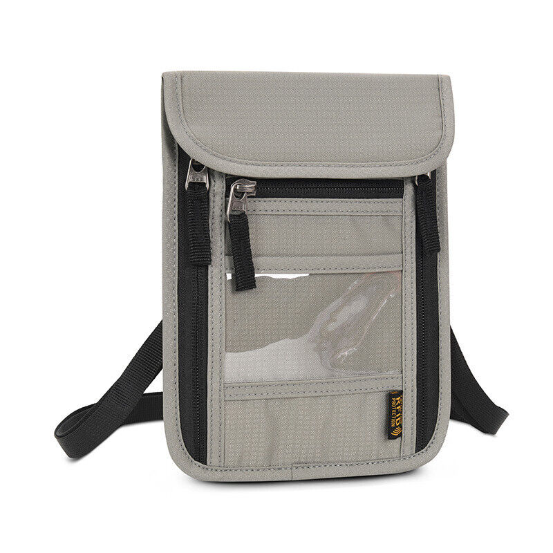 RFID Blocking Passport Holder Travel Card Storage Bag Neck Phone Pouch AntiTheft