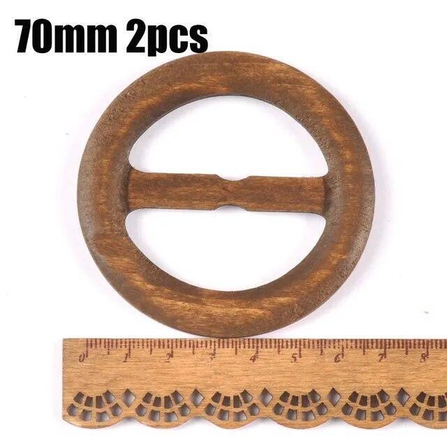 Wooden Round Ring Buckle Wood Windcoat Belt Buckles Garment Ornament Ac