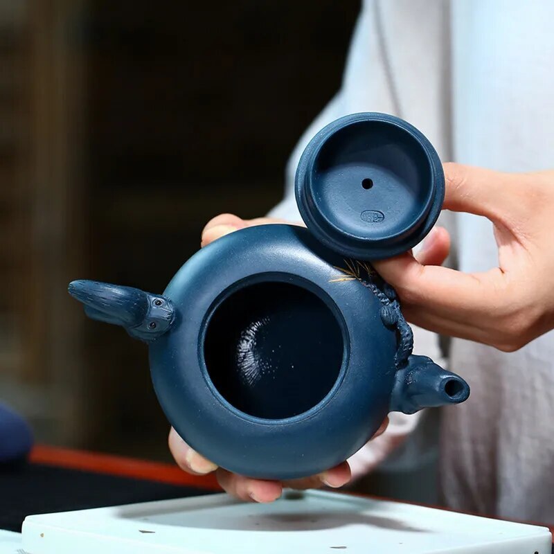 240ml Chinese Yixing Tea Pots Purple Clay Teapot Beauty Kettle Raw Ore Azure Mud