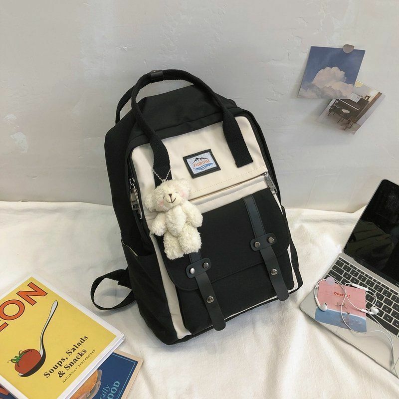 Backpack Women Large Capacity School Tote Rucksack Girls Patchwork Laptop Travel