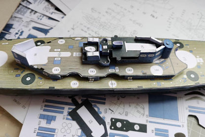 21in 1/400 US NAVY BB-55 Battleship Paper Model Unsassembled Military Ornaments